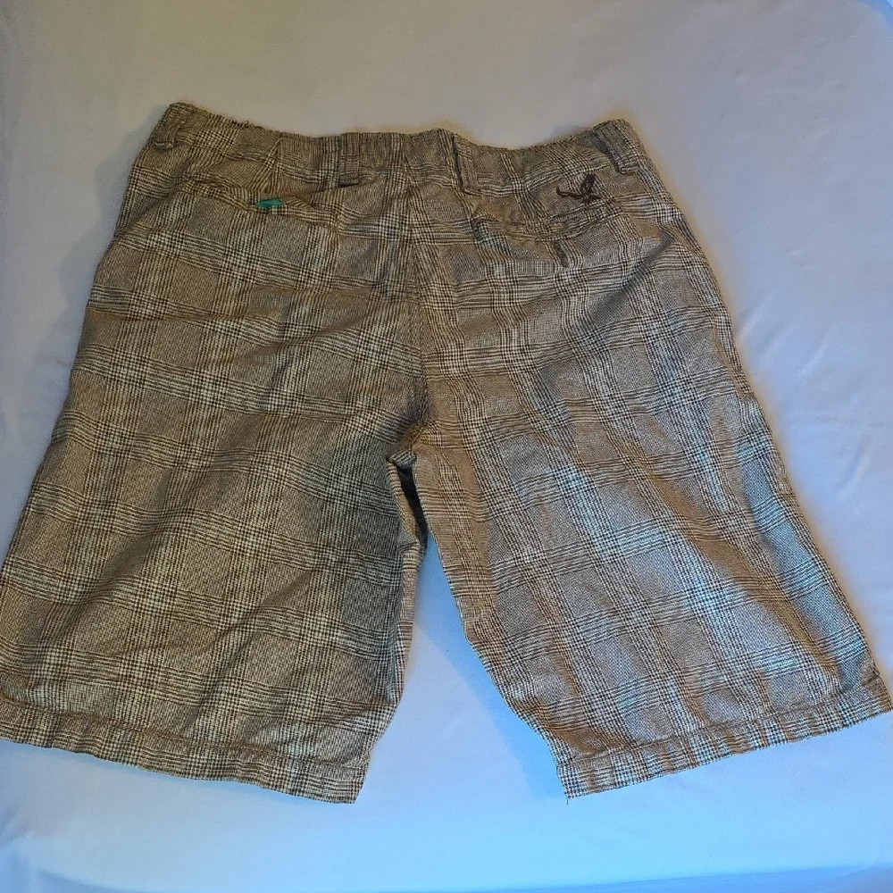 Men's Plaid Tan Shorts
